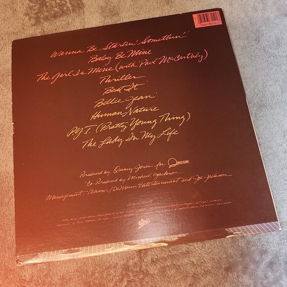 BLACK FRIDAY SALE VINTAGE Michael Jackson Thriller Vinyl Record, 1982 EUC - Picture 5 of 13